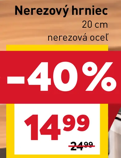 Nerezový hrniec, nerezová oceľ, priemer 20 cm