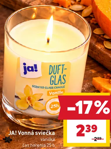 Ja! voňavá sviečka vanilka