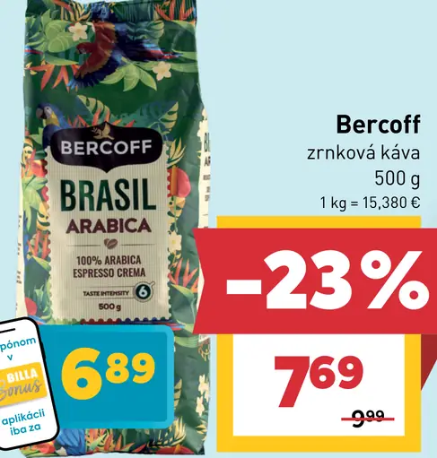Bercoff Brasil Arabica zrnková káva