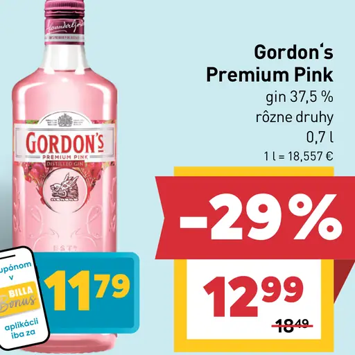 Gordon's Premium Pink gin rôzne druhy