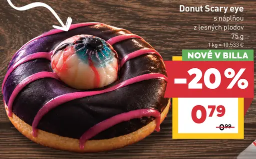 Donut Scary Eye s náplňou z lesných plodov
