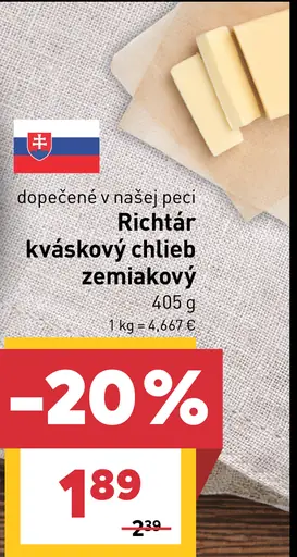 Richtár kváskový chlieb zemiakový