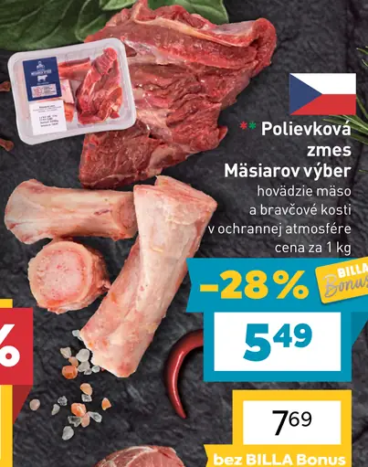 Polievková zmes hovädzie mäso a bravčové kosti