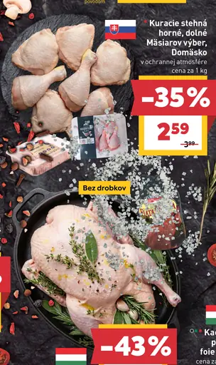 Kurča a dve stehenné štvrtky Domaško