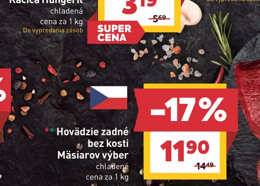 Hovädzie zadné bez kosti Mäsiarov výber chladené