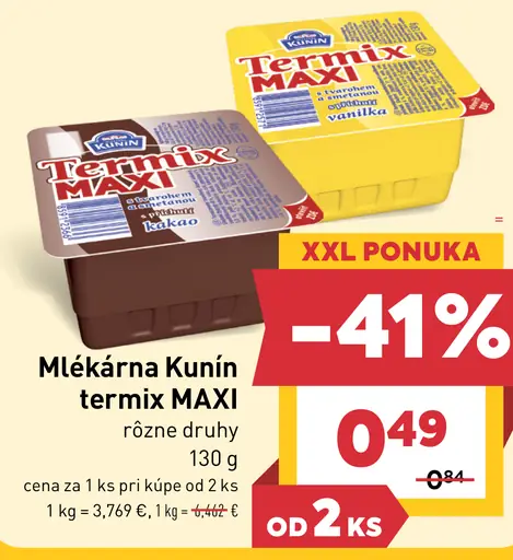 Mlékárna Kunín Termix maxi kakao