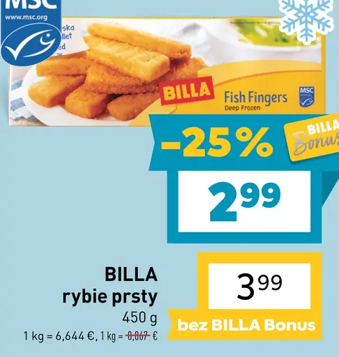 BILLA rybie prsty