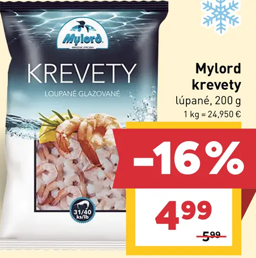 Mylord krevety lúpané