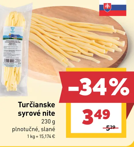 Turčianske syrové nite, plnotučné, slané