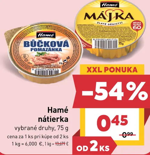 Hamé nátierka rôzne druhy