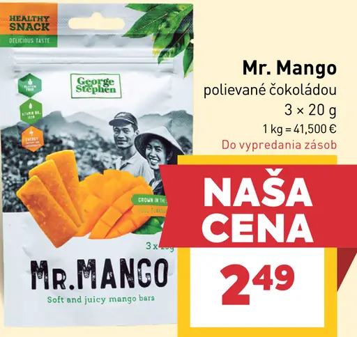 Mr. Mango polievané čokolády