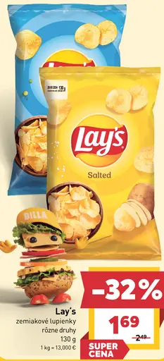 Lay's zemiakové lupienky rôzne druhy