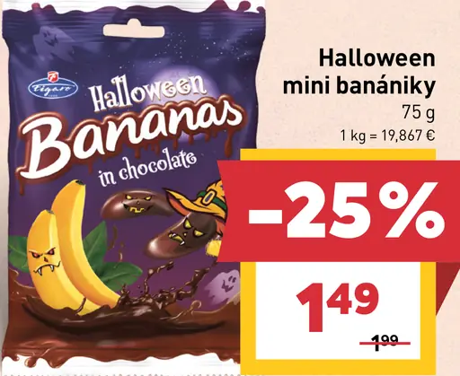 Halloween mini banániky in chocolate