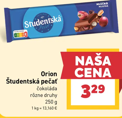 Orion Študentská pečať čokoláda