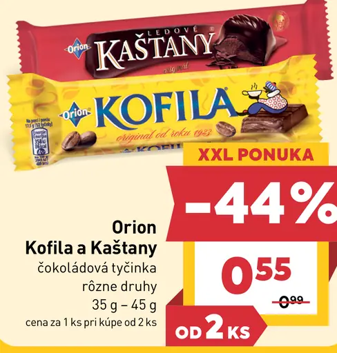 Orion Kofila, Kaštany čokoládové tyčinky