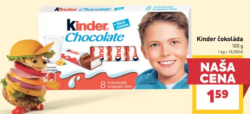 Kinder Chocolate čokoládová tyčinka