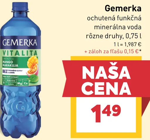 Gemerka Vitalita ochutená funkčná minerálna voda