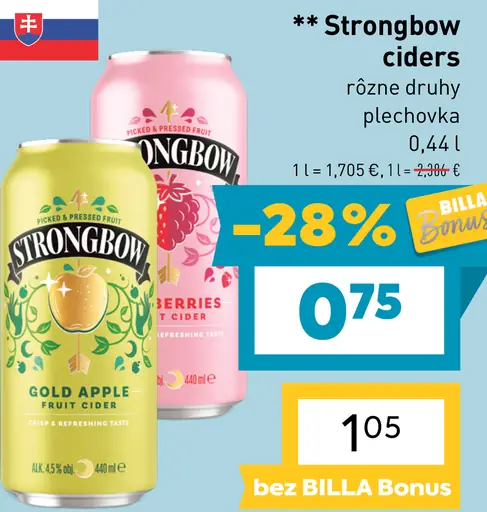 Strongbow cider – Gold Apple a Red Berries, rôzne druhy