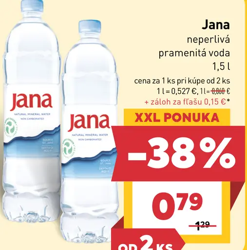 Jana neperlivá pramenitá voda