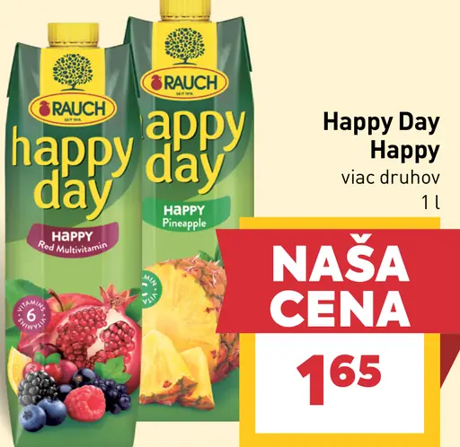 Rauch Happy Day džús – Red Multivitamin, Pineapple