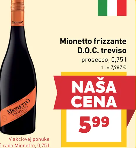Mionetto frizzante D.O.C. Treviso prosecco