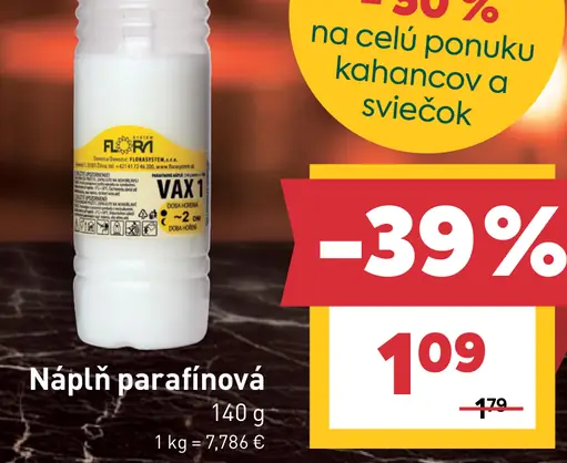 Náplň parafínová