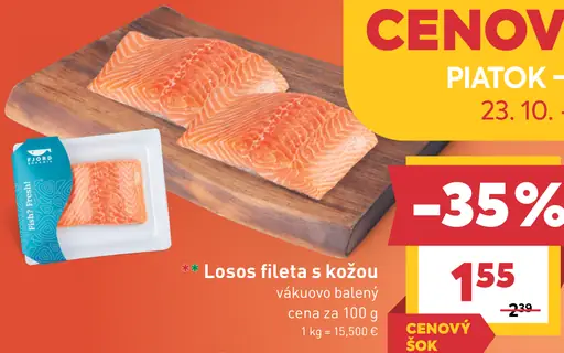 Losos fileta s kožou, vákuovo balený