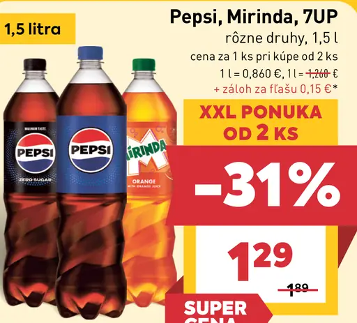 Pepsi, Mirinda a 7UP – rôzne druhy