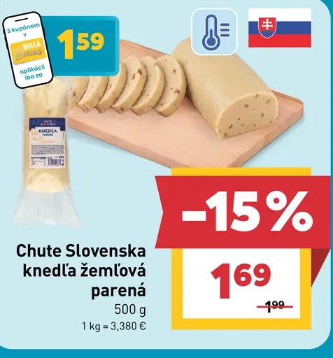 Chute Slovenska knedľa žemľová parená