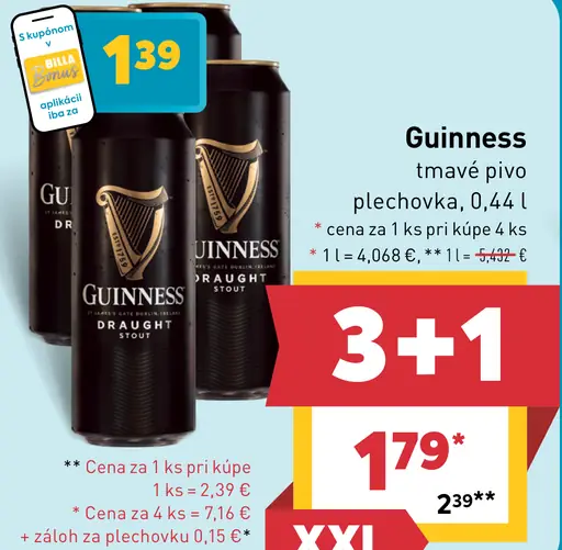 Guinness Draught pivo plechovka