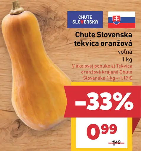 Chute Slovenska tekvica oranžová, voľná