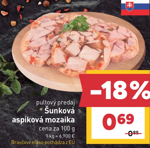Šunková aspiková mozaika