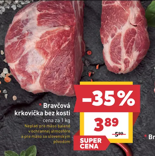 Bravčová krkovička bez kosti, plátky