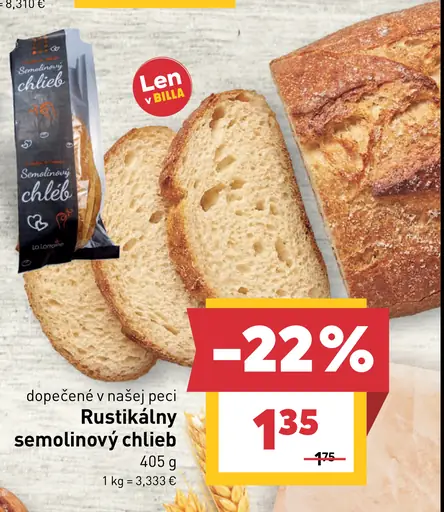 Rustikálny semolinový chlieb