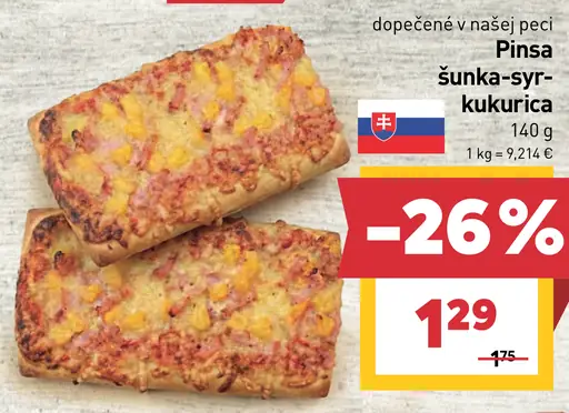 Pizza šunka-syr-kukurica