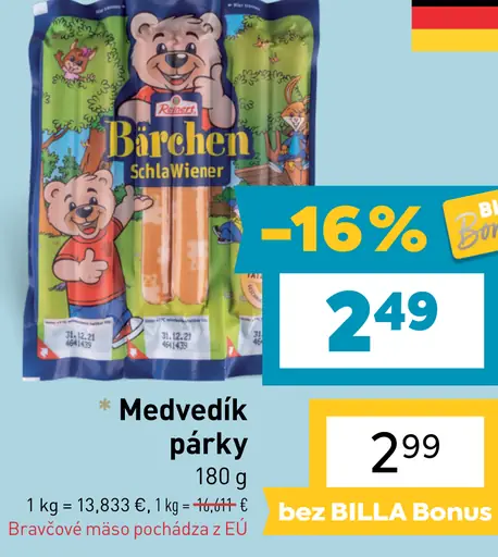 Bärchen Medvedík párky