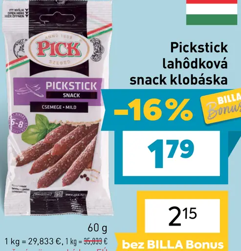 Pick Pickstick Snack lahôdková klobáska