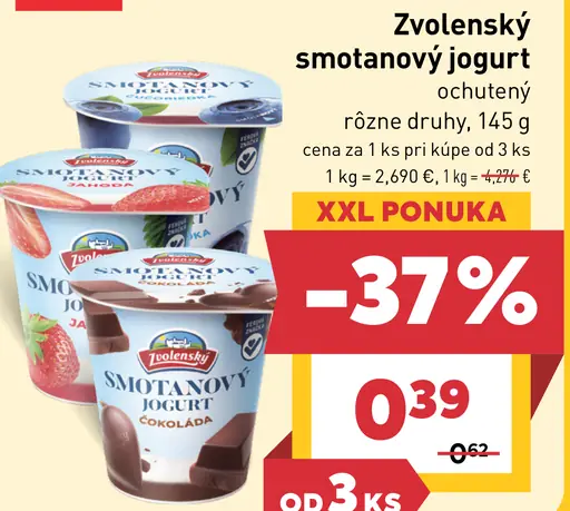 Zvolenský smotanový jogurt 2 druhy