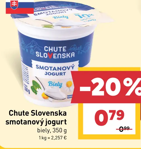 Chute Slovenska smotanový jogurt biely