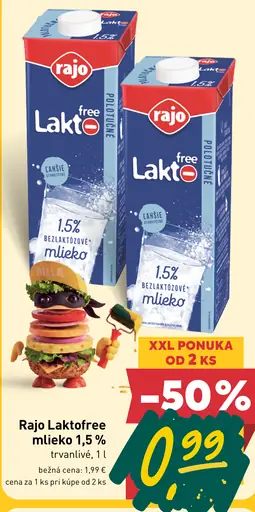 Rajo mlieko Laktofree trvanlivé plnotučné