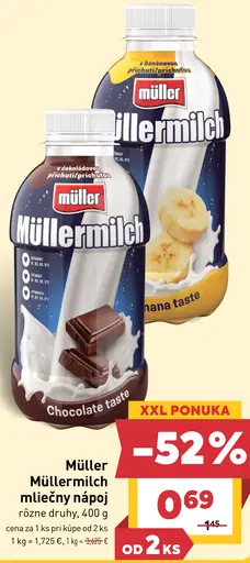 Müller Mliečny nápoj rôzne druhy Müllermilch