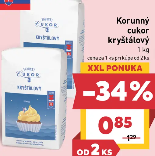 Korunný cukor kryštálový