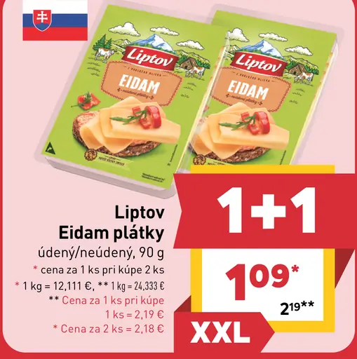 Liptov Eidam plátky, údený/neúdený