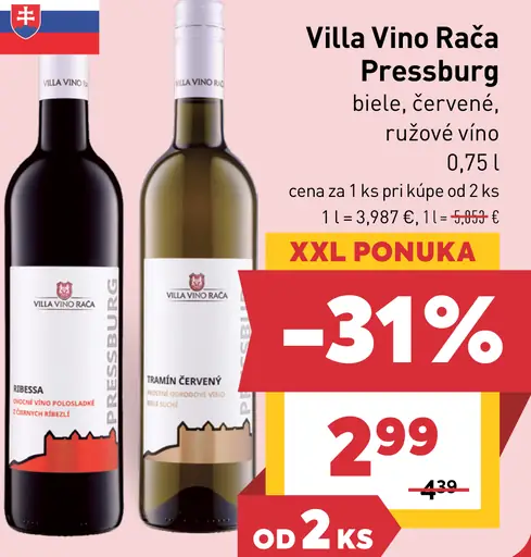 Villa Vino Rača Pressburg víno