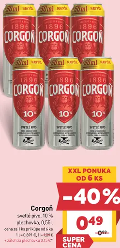 Corgoň pivo plechovka