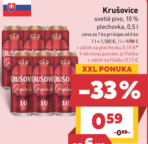 Krušovice svetlé pivo plechovka