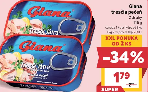 Giana tresčia pečeň, 2 druhy
