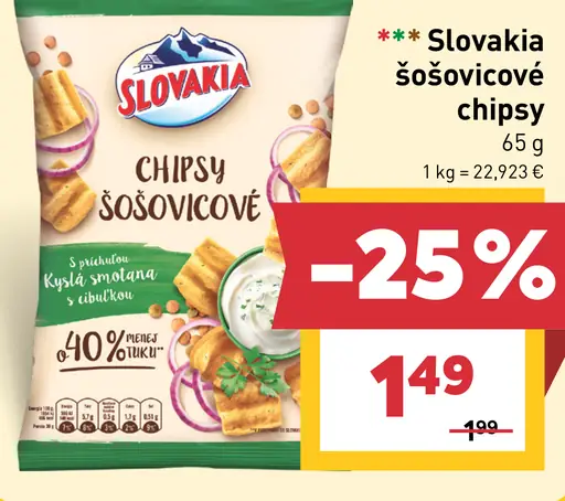 Slovakia Šošovicové chipsy