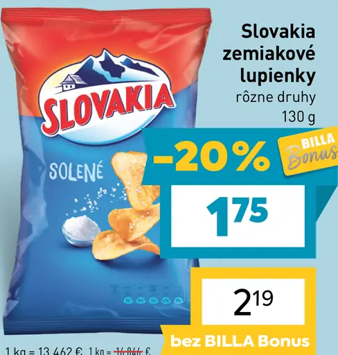 Slovakia Vrúbky zemiakové lupienky rôzne druhy