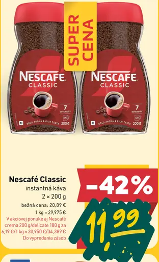 NESCAFÉ CLASSIC, instantná káva
